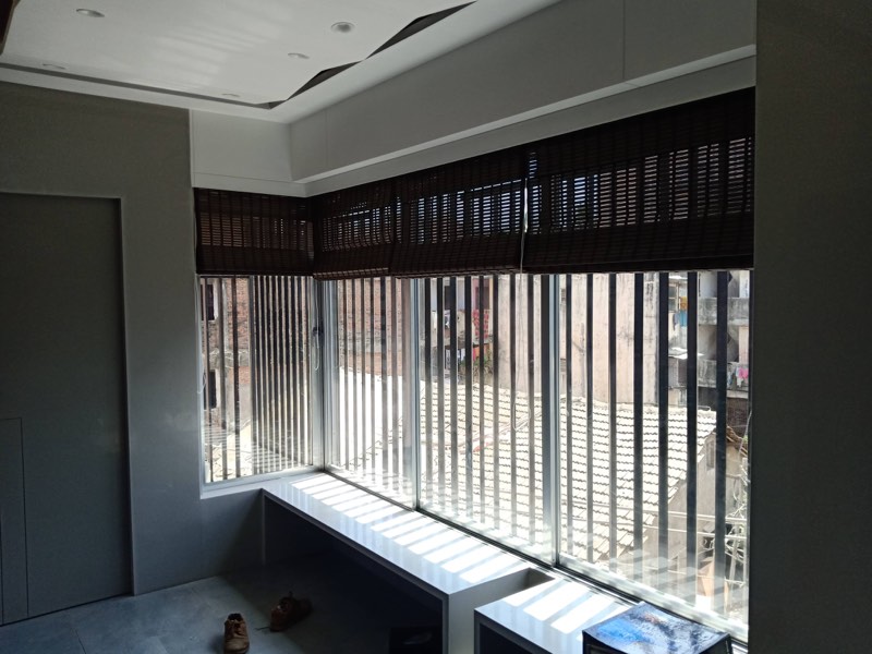 PVC chick blinds on an office window